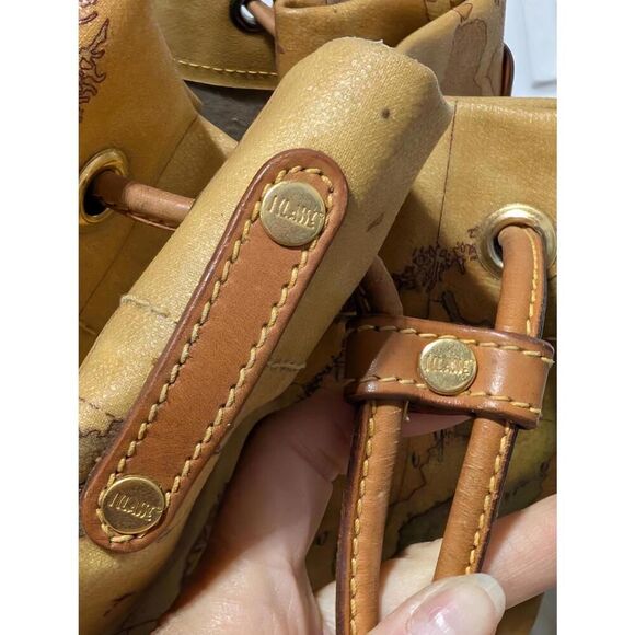 Alviero Martini Vintage Italian Map Print XL Drawstring Bag - Picture 3 of 15